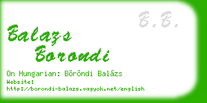 balazs borondi business card