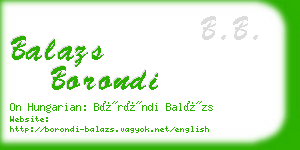 balazs borondi business card